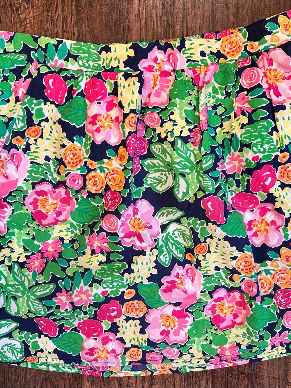 Lilly Pulitzer Pink Label Floral Print Garment with Navy, Green and Yellow